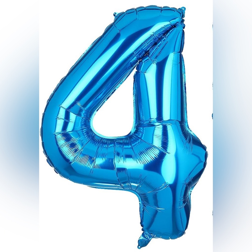 (💙8/$25) #4 Blue 40” foil balloon for helium